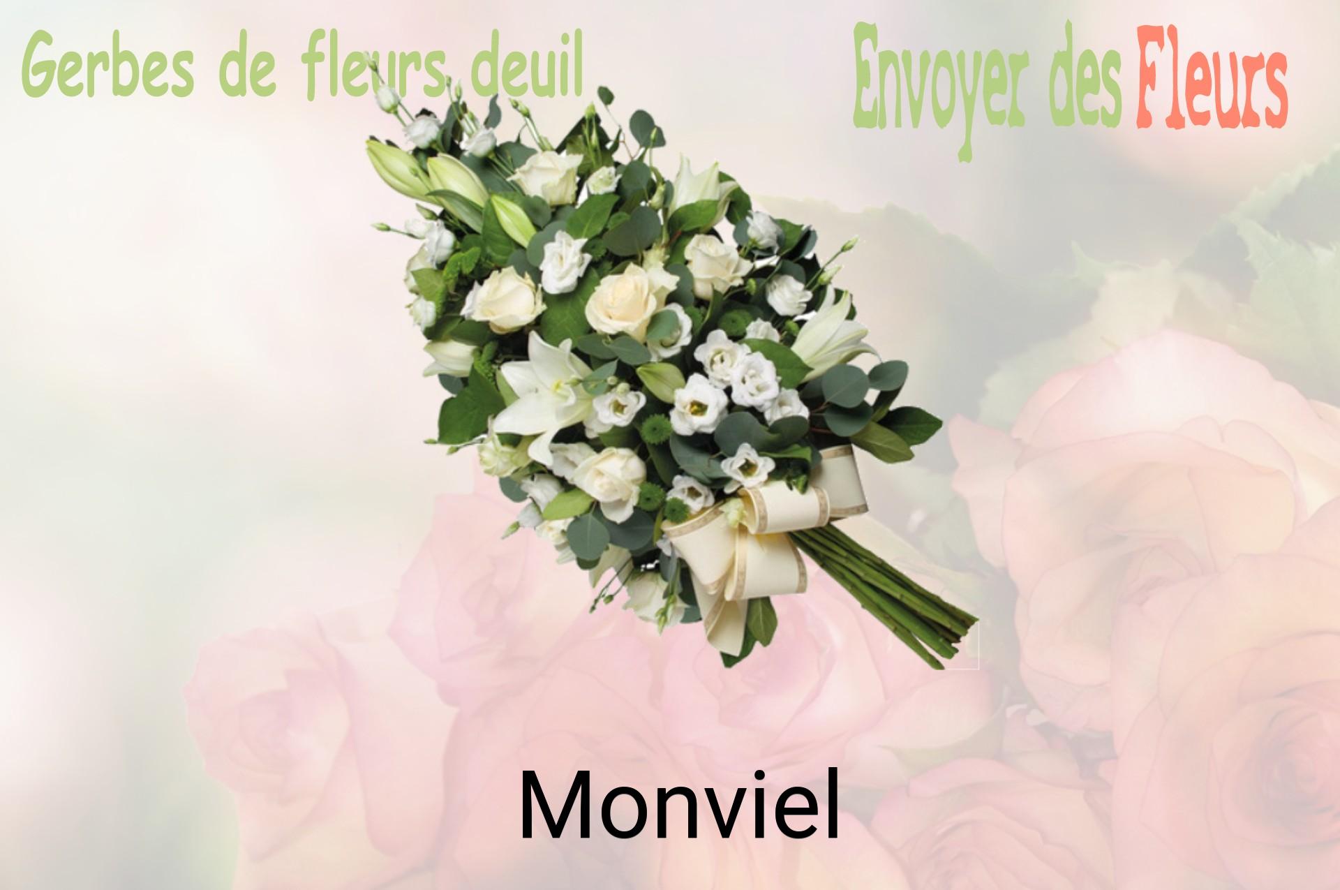 Gerbe de fleurs de deuil livrée à Monviel